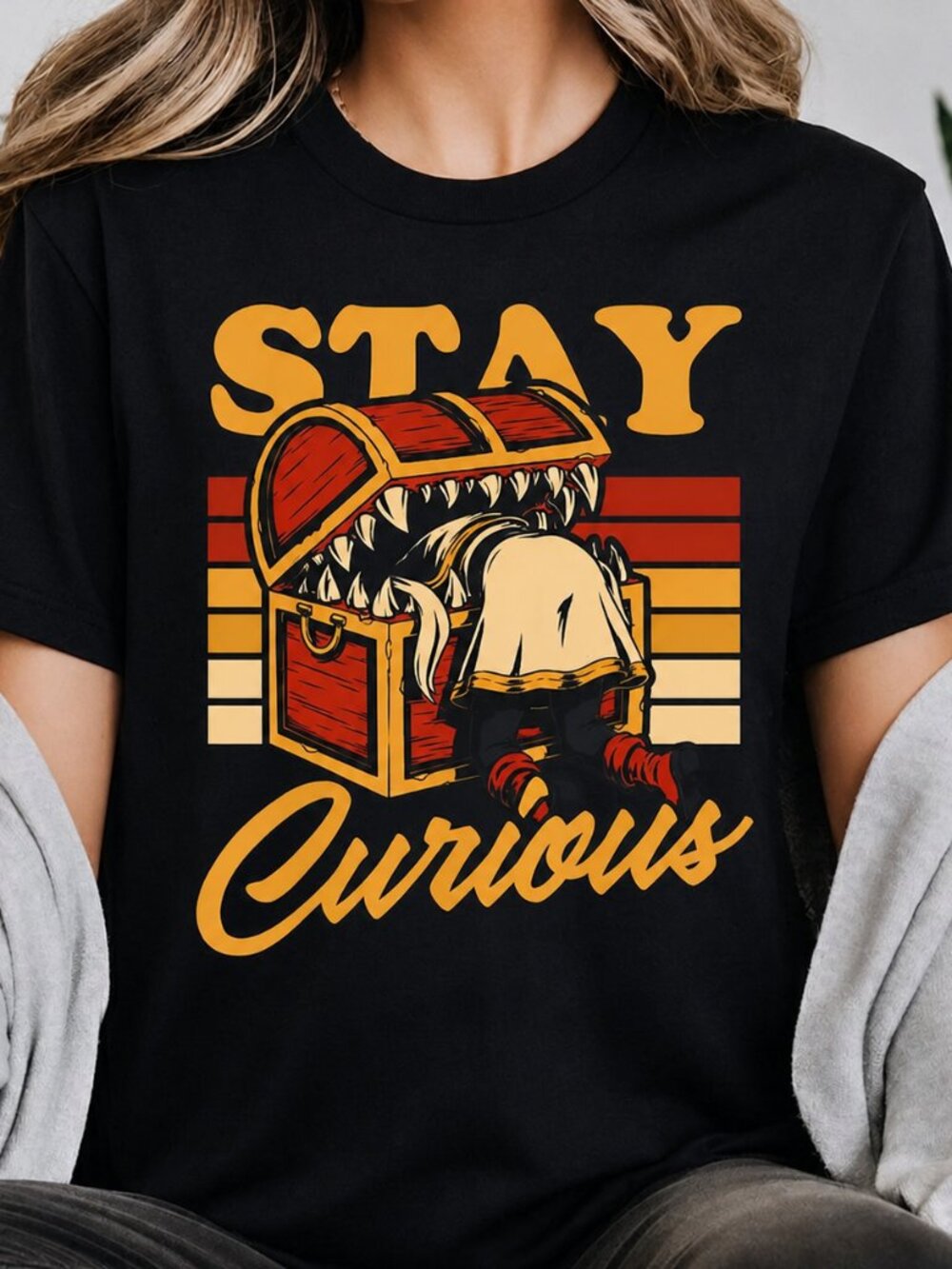 Curious Elf Treasure T-shirt, Fantasy Adventure Tee